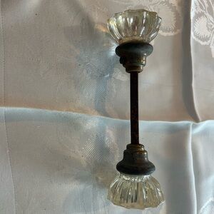 Vintage 12 Point Clear Glass Door Knob Set